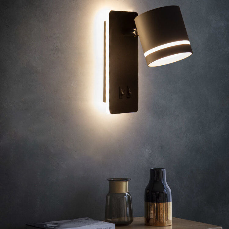 Contemporary Nordic Iron Square Spotlight Rotatable LED Reading Wall Sconce Lamp
