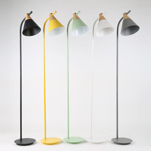 Contemporary Nordic Round Macaron Metal 1-Light Standing Floor Lamp