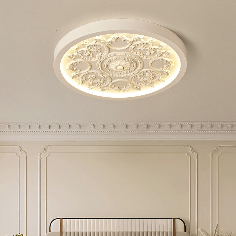 Modern Minimalist Carved Iron Resin Acrylic LED Flush Mount Ceiling Light