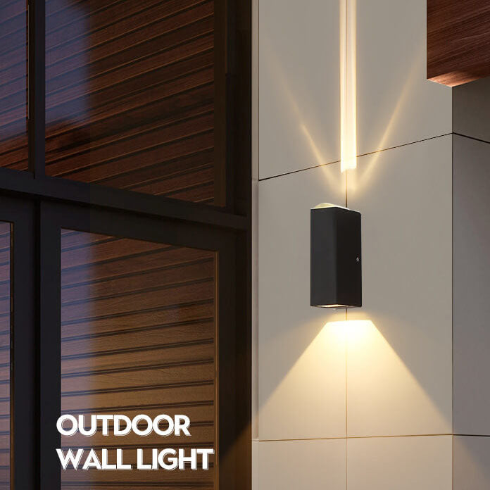Modern Minimalist Aluminum Hardware Rectangular LED Outdoor Wall Sconce Lamp