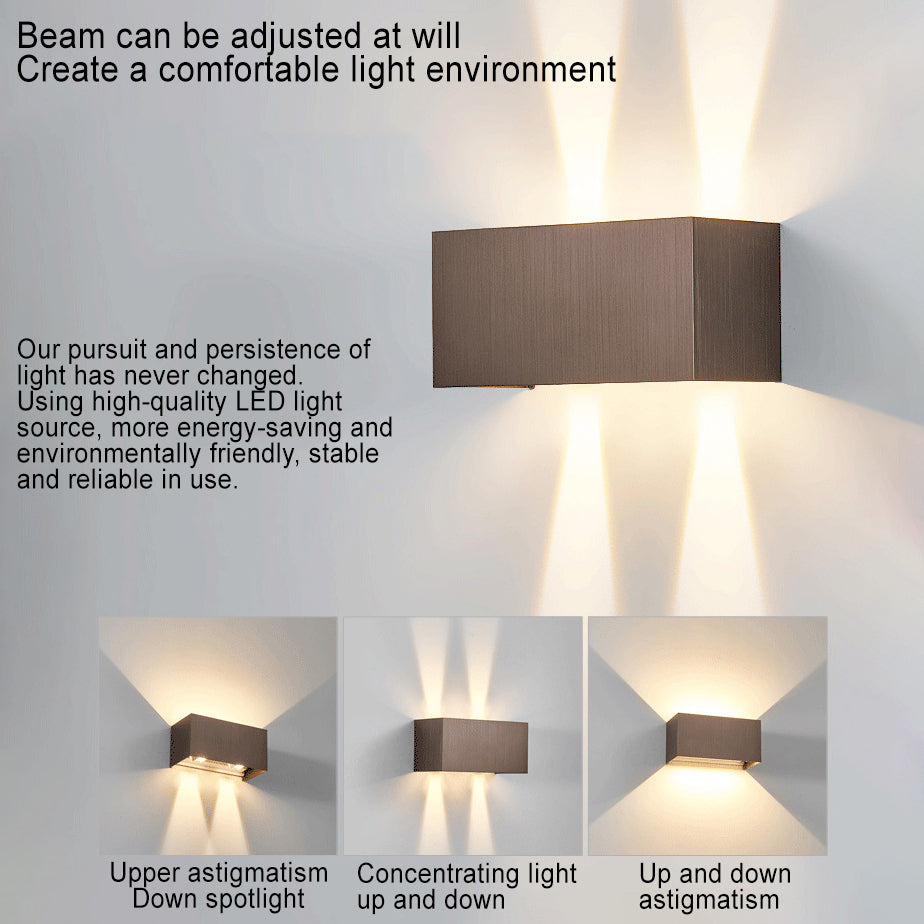 Modern Minimalist Aluminum Square Flat Adjustable Beam LED Reading Wall Sconce Lamp