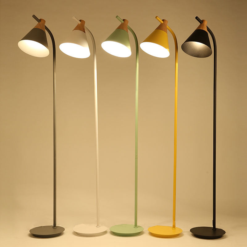 Contemporary Nordic Round Macaron Metal 1-Light Standing Floor Lamp