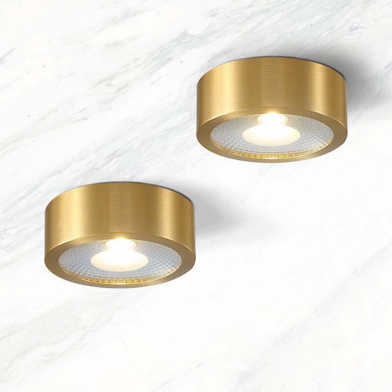 Modern Luxury Round Copper Ultra-thin LED Flush Mount Light