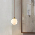 Contemporary Nordic Minimalist White Orb 1-Light Pendant Light