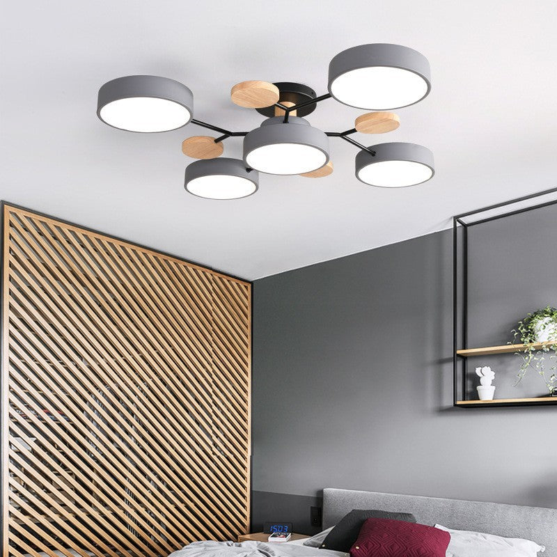 Contemporary Scandinavian Round Molecule Branch Design LED Semi Flush Mount Ceiling Light