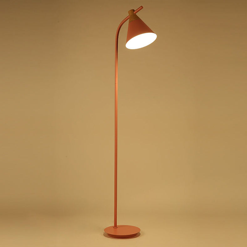 Contemporary Nordic Round Macaron Metal 1-Light Standing Floor Lamp
