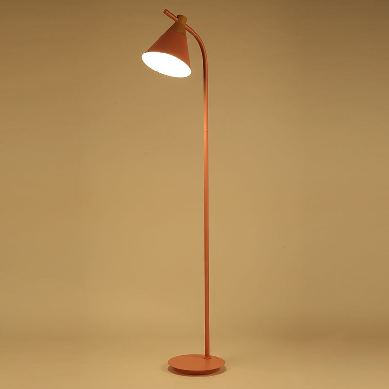 Contemporary Nordic Round Macaron Metal 1-Light Standing Floor Lamp