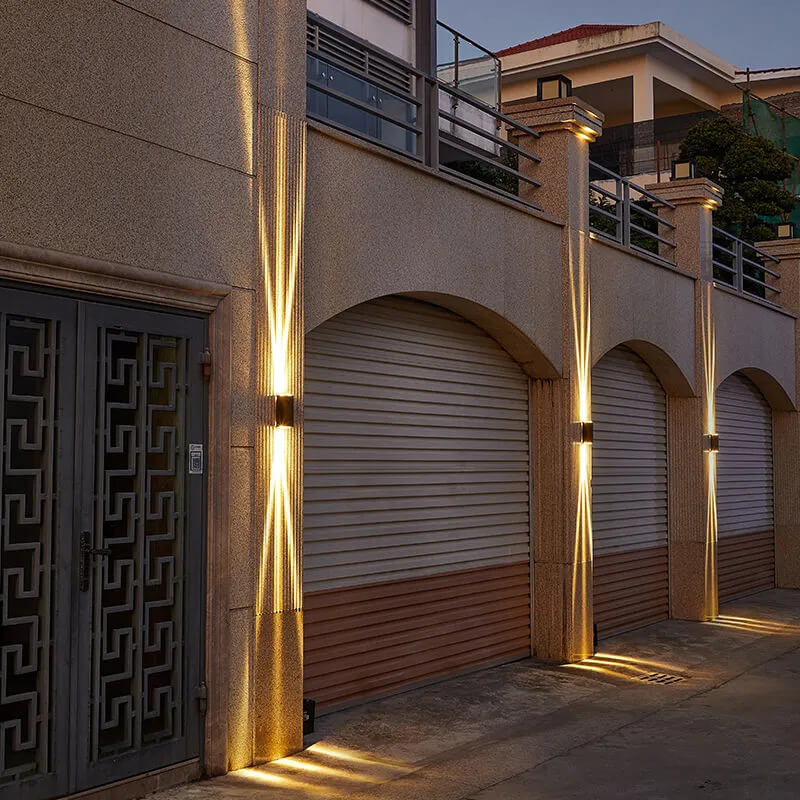 Modern Minimalist Aluminum Hardware Rectangular LED Outdoor Wall Sconce Lamp