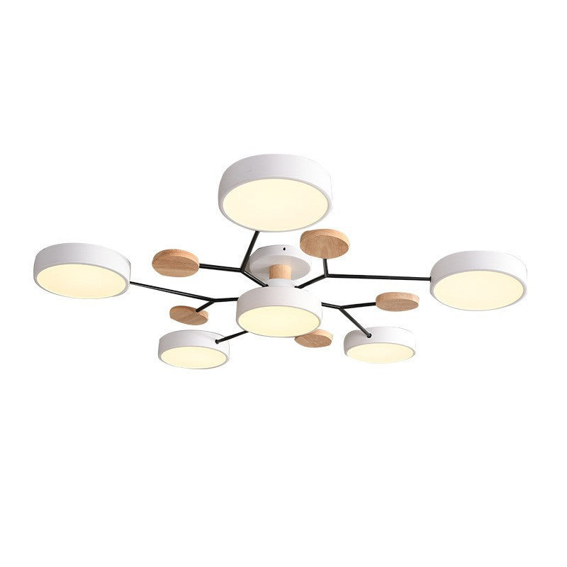 Contemporary Scandinavian Round Molecule Branch Design LED Semi Flush Mount Ceiling Light