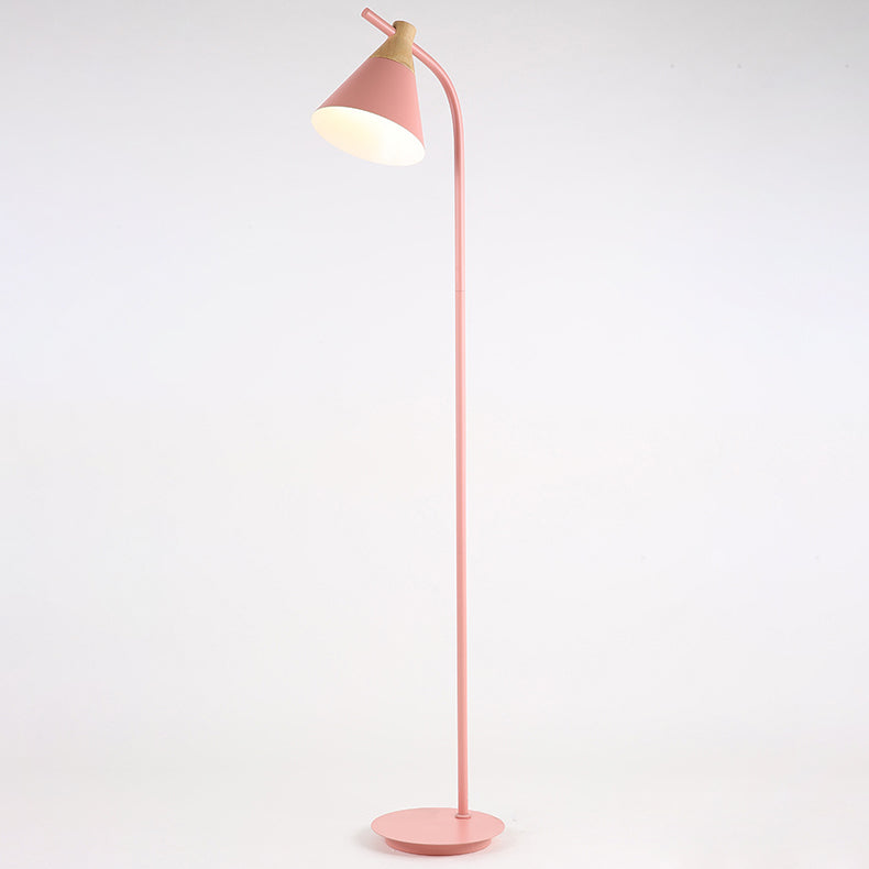 Contemporary Nordic Round Macaron Metal 1-Light Standing Floor Lamp
