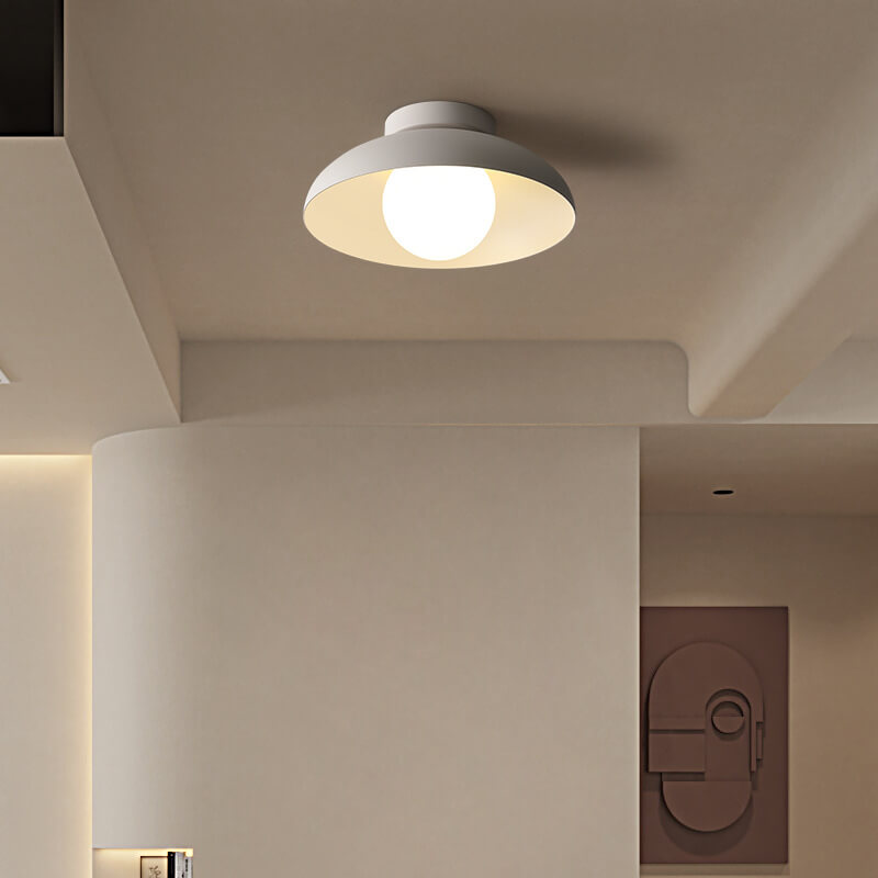 Contemporary Nordic Wabi-sabi Iron Glass 1-Light Semi-Flush Mount Light