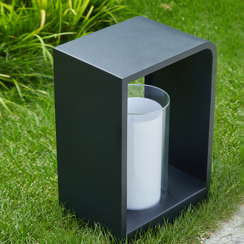 Modern Minimalist Square Frame Stainless Steel Acrylic LED Waterproof Lawn Landscape Light