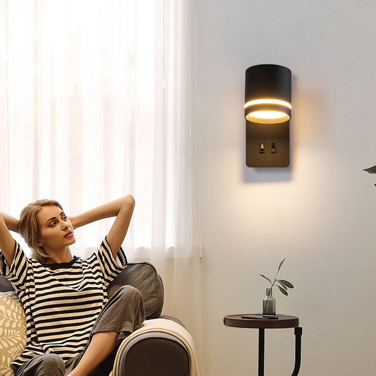 Contemporary Nordic Iron Square Spotlight Rotatable LED Reading Wall Sconce Lamp