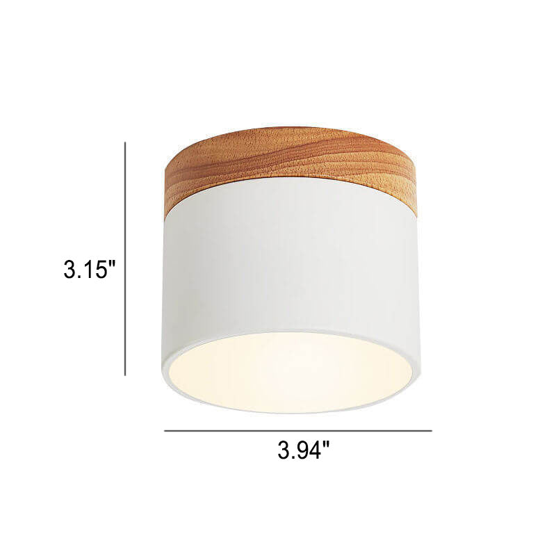 Scandinavian Macaroon Solid Color Log LED Flush Mount Flushmount Ceiling Light