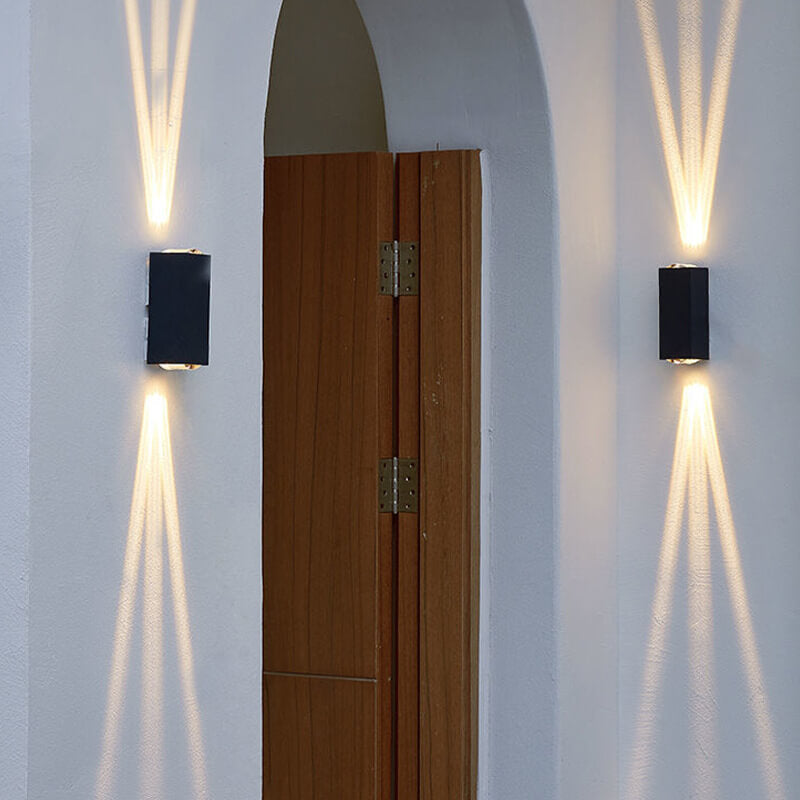 Modern Minimalist Aluminum Hardware Rectangular LED Outdoor Wall Sconce Lamp