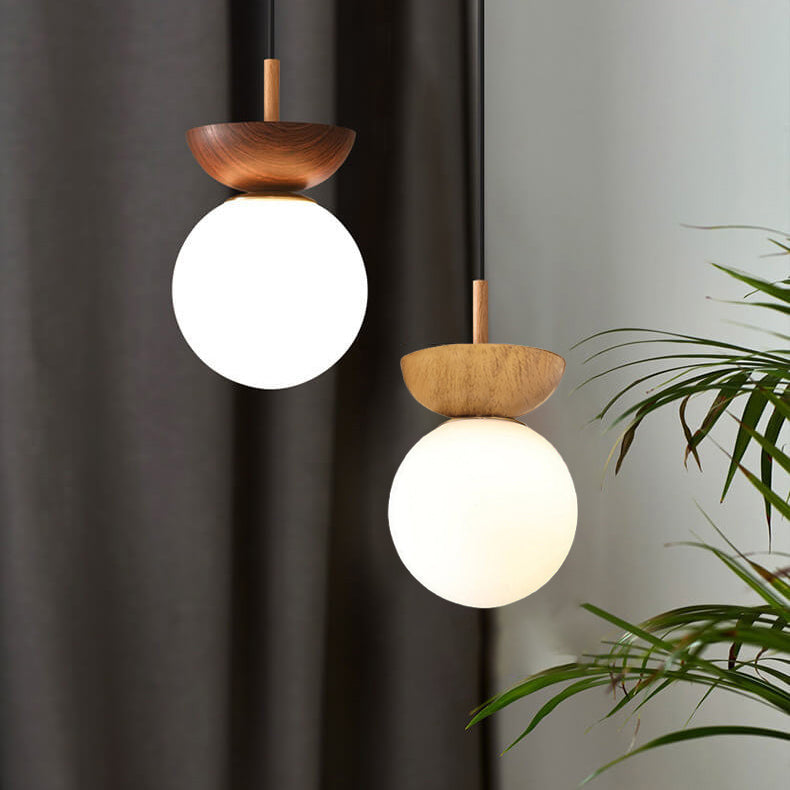 Modern Minimalist Glass Iron Orb 1-Light Semi-Flush Mount Light Pendant Light