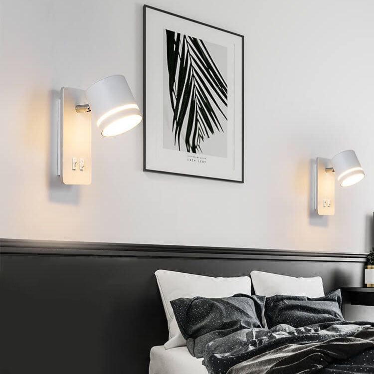 Contemporary Nordic Iron Square Spotlight Rotatable LED Reading Wall Sconce Lamp