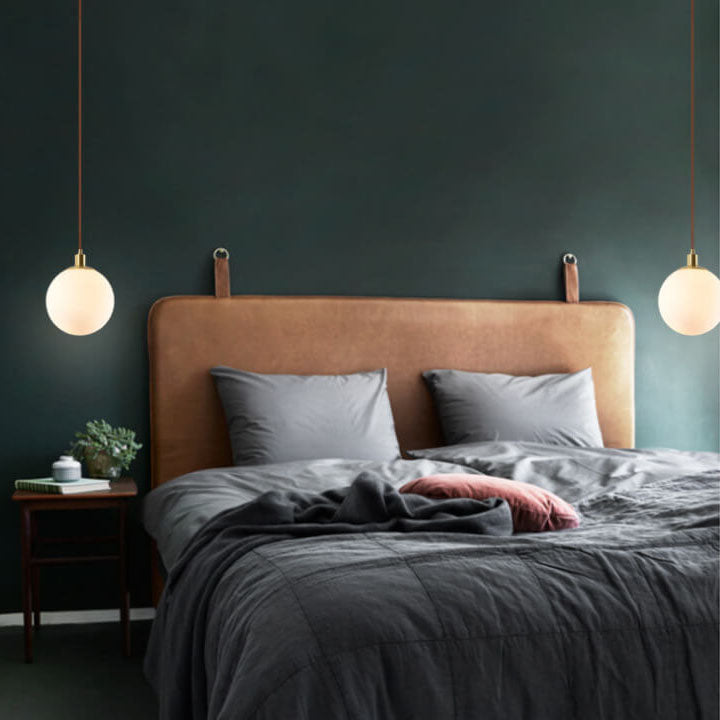 Contemporary Nordic Minimalist White Orb 1-Light Pendant Light