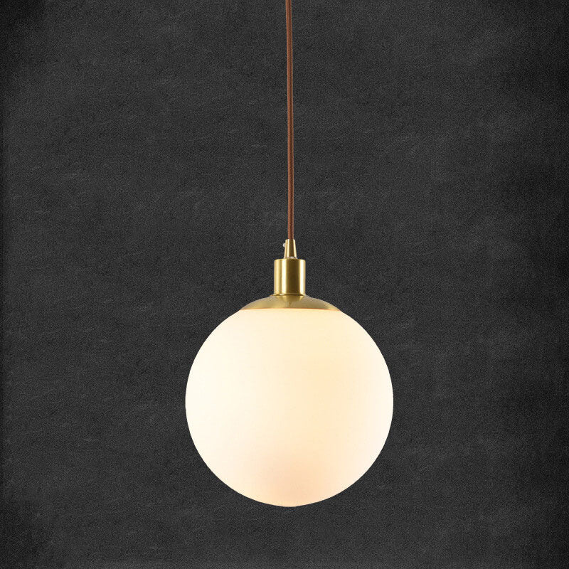 Contemporary Nordic Minimalist White Orb 1-Light Pendant Light