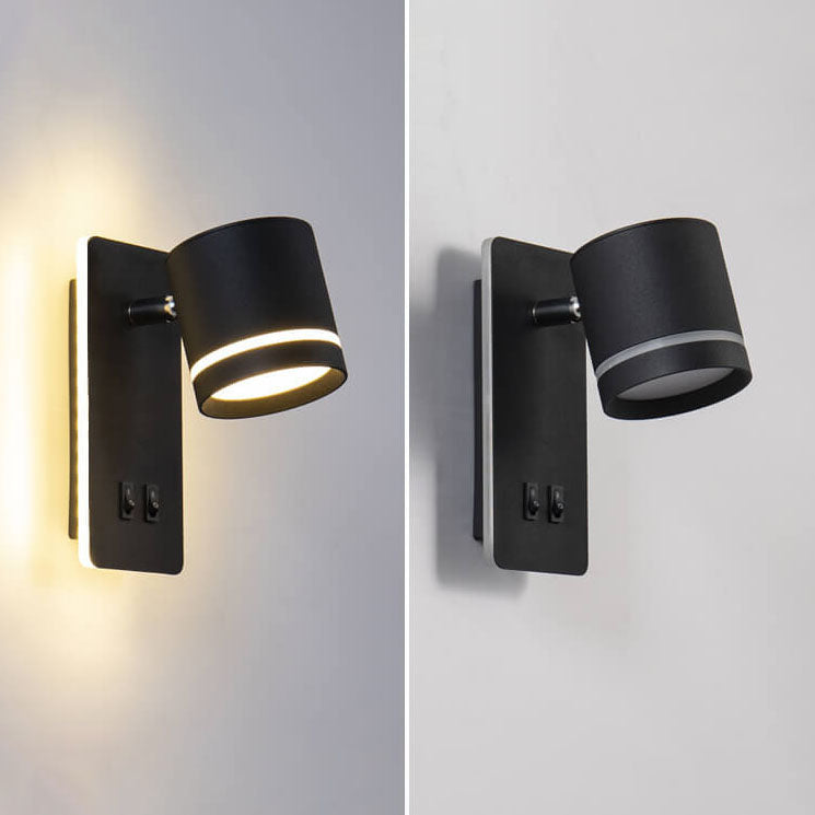 Contemporary Nordic Iron Square Spotlight Rotatable LED Reading Wall Sconce Lamp