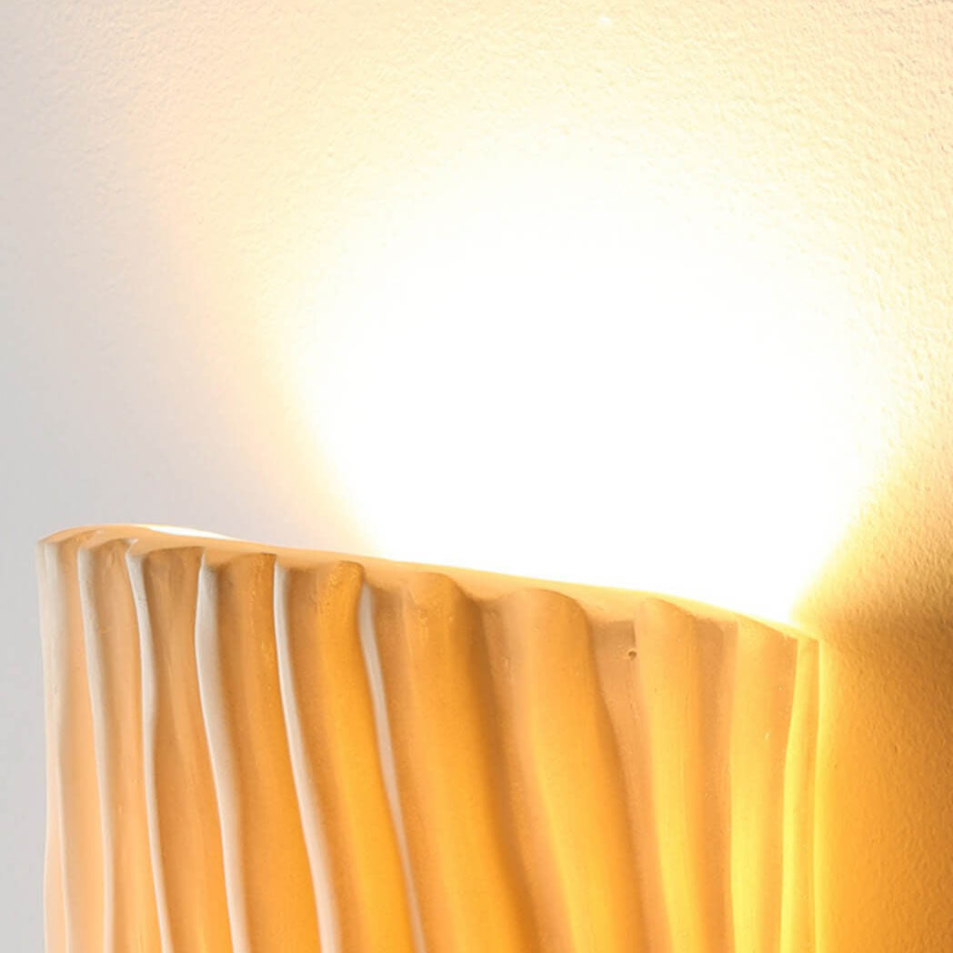 Contemporary Nordic Resin Striped Half Cylinder 2-Light Wall Sconce Lamp