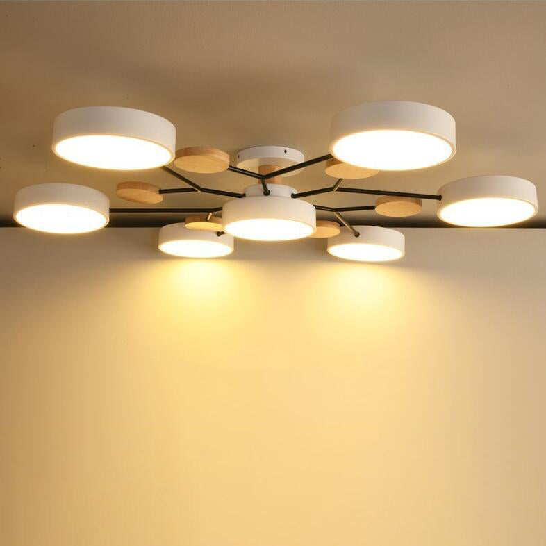 Contemporary Scandinavian Round Molecule Branch Design LED Semi Flush Mount Ceiling Light
