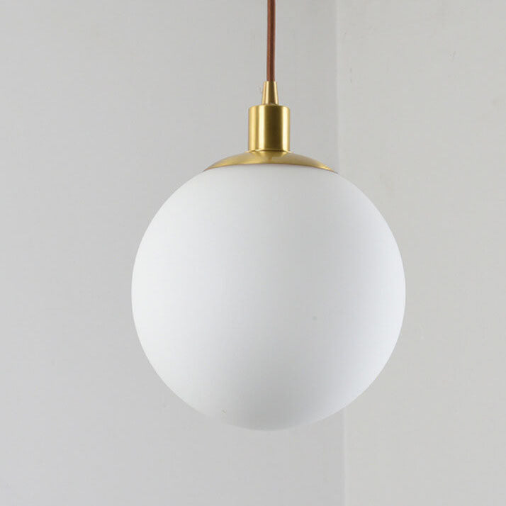 Contemporary Nordic Minimalist White Orb 1-Light Pendant Light