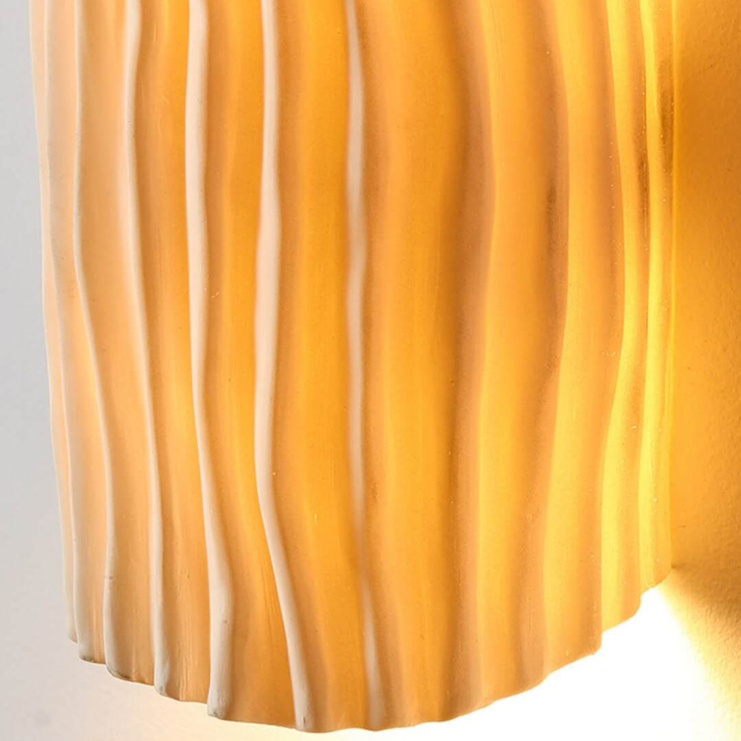 Contemporary Nordic Resin Striped Half Cylinder 2-Light Wall Sconce Lamp