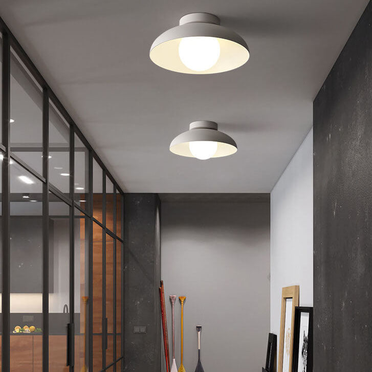 Contemporary Nordic Wabi-sabi Iron Glass 1-Light Semi-Flush Mount Light