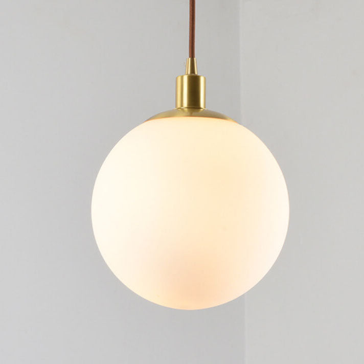 Contemporary Nordic Minimalist White Orb 1-Light Pendant Light