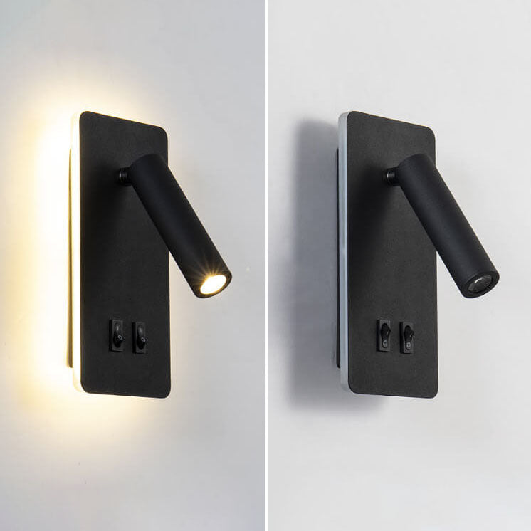 Contemporary Nordic Iron Square Spotlight Rotatable LED Reading Wall Sconce Lamp