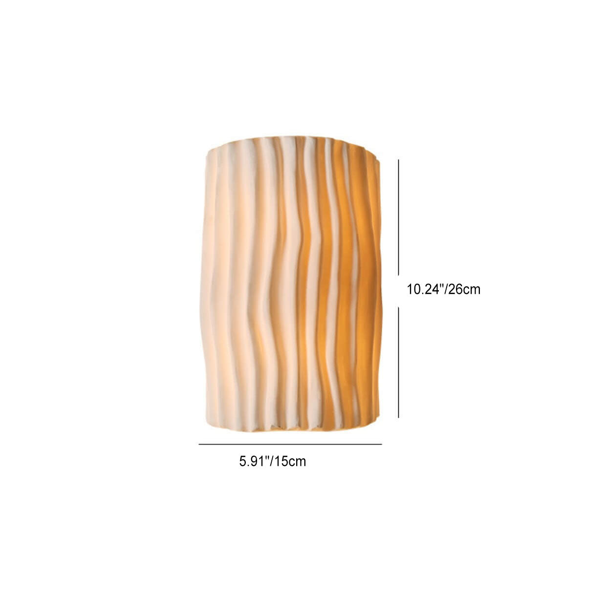 Contemporary Nordic Resin Striped Half Cylinder 2-Light Wall Sconce Lamp
