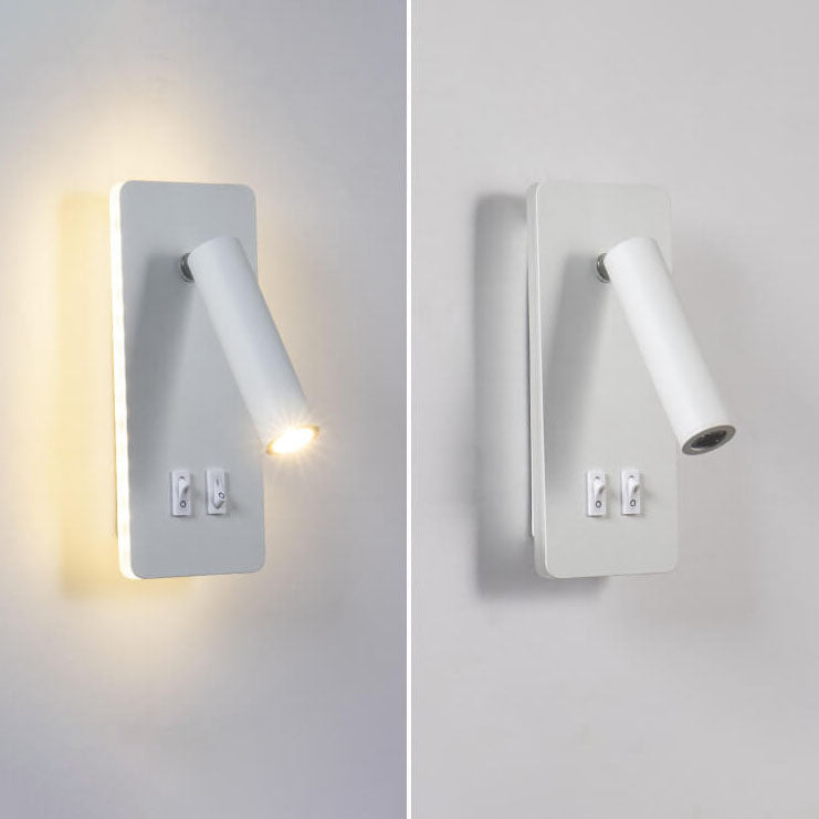 Contemporary Nordic Iron Square Spotlight Rotatable LED Reading Wall Sconce Lamp