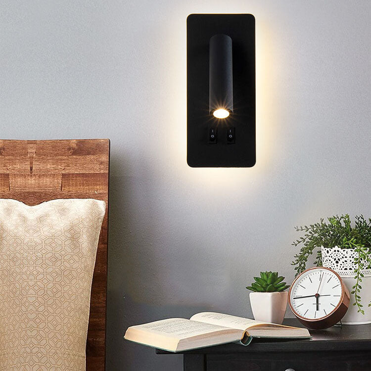 Contemporary Nordic Iron Square Spotlight Rotatable LED Reading Wall Sconce Lamp