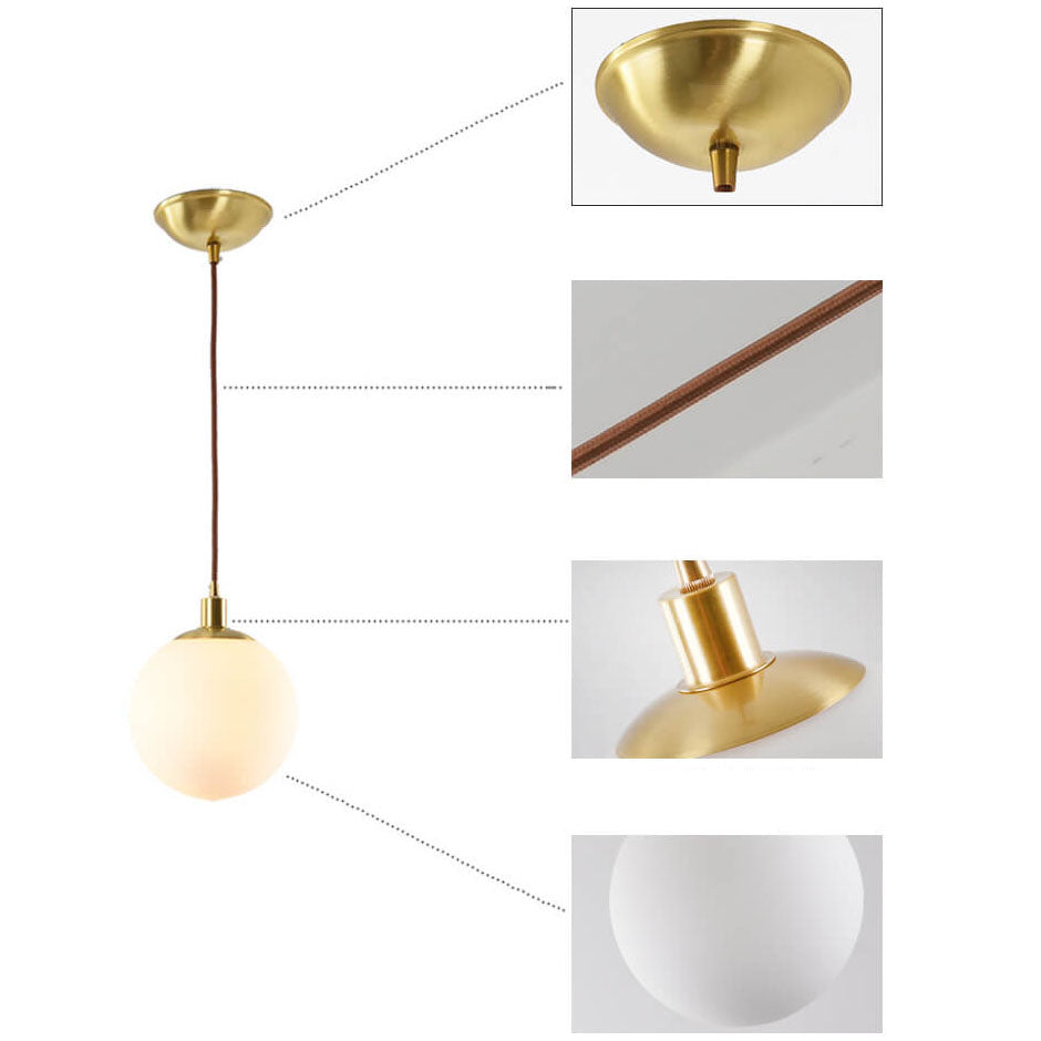 Contemporary Nordic Minimalist White Orb 1-Light Pendant Light
