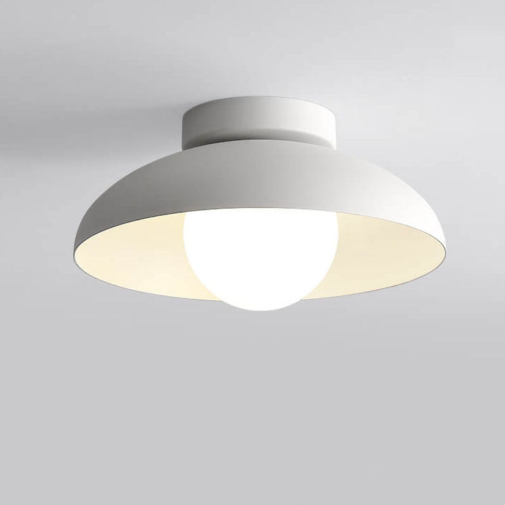 Contemporary Nordic Wabi-sabi Iron Glass 1-Light Semi-Flush Mount Light