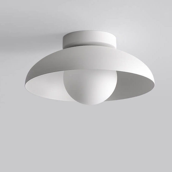 Contemporary Nordic Wabi-sabi Iron Glass 1-Light Semi-Flush Mount Light