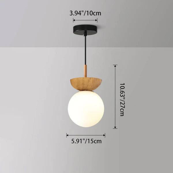 Modern Minimalist Glass Iron Orb 1-Light Semi-Flush Mount Light Pendant Light