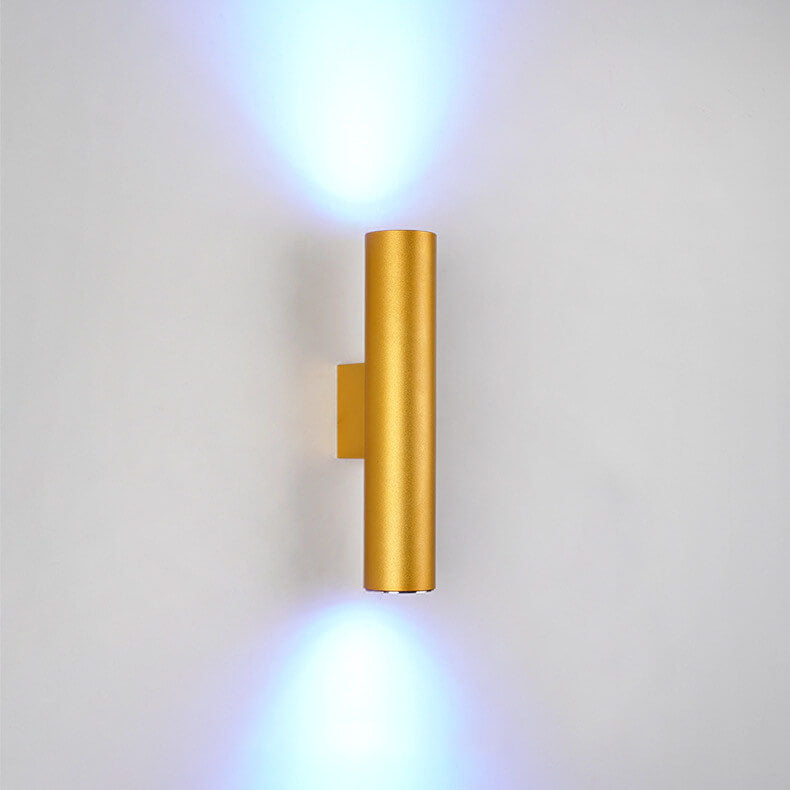 Modern Minimalist Round Aluminum Cylindrical 2-Light Wall Sconce Lamp