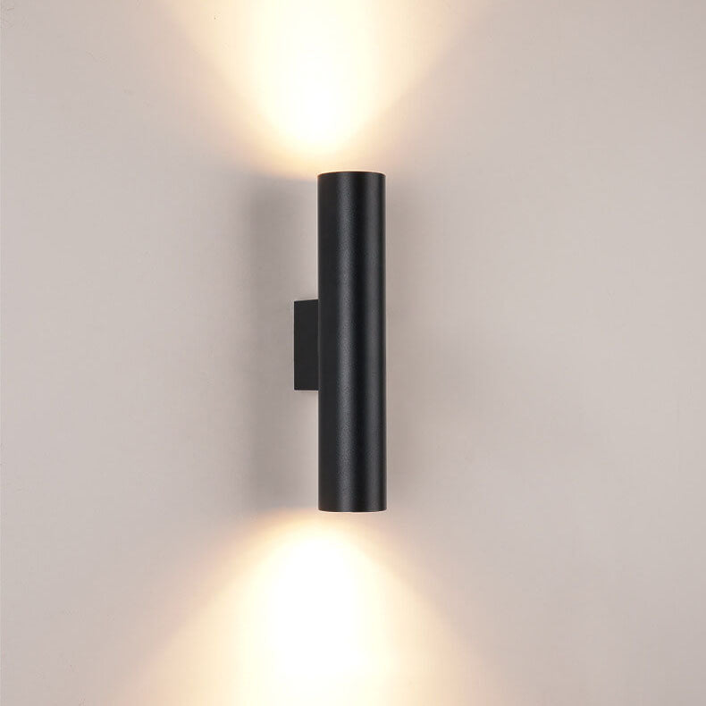 Modern Minimalist Round Aluminum Cylindrical 2-Light Wall Sconce Lamp