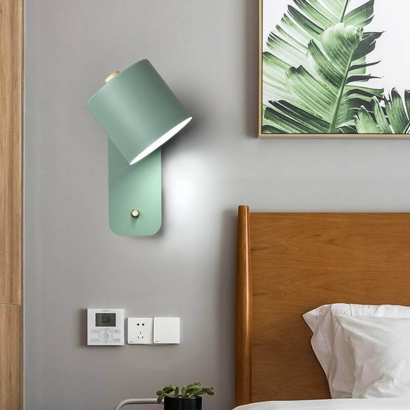 Nordic Macaron Cylinder Shape Rotatable 1-Light Wall Sconce Lamps