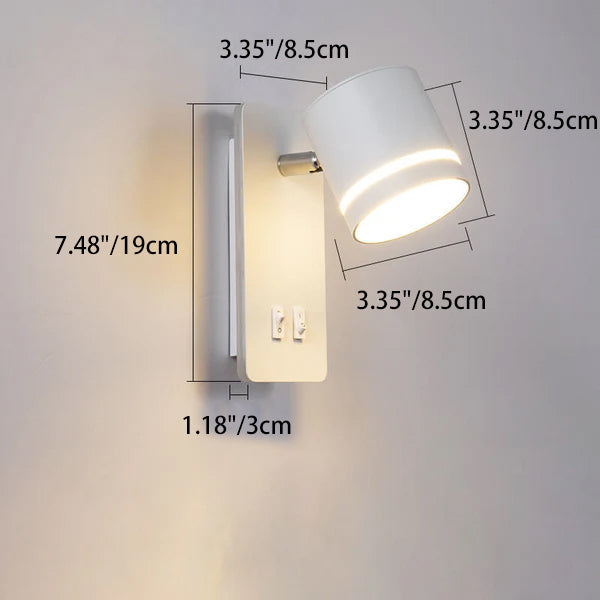 Contemporary Nordic Iron Square Spotlight Rotatable LED Reading Wall Sconce Lamp