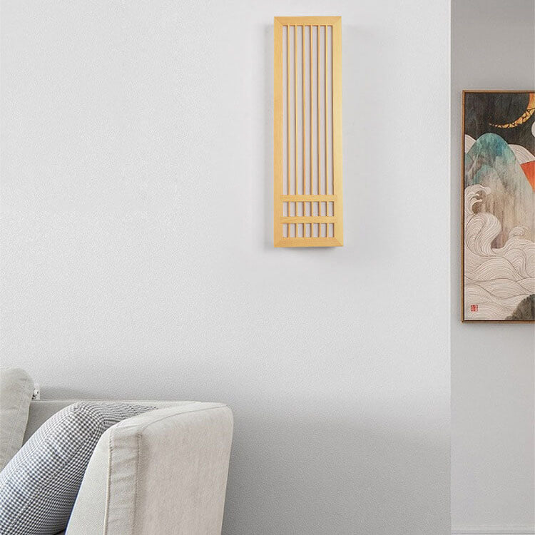 Modern Minimalist Solid Wood Acrylic Rectangular LED Wall Sconce Lamp