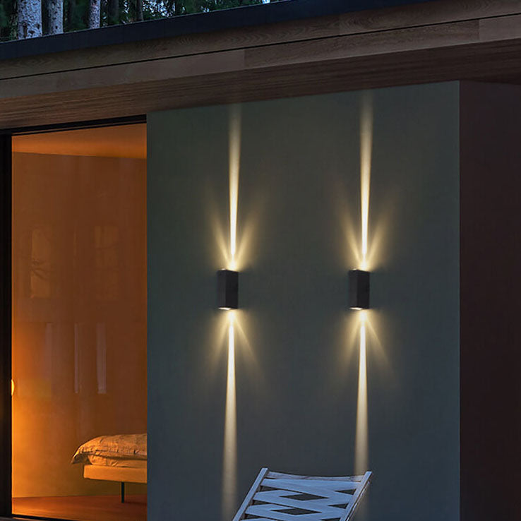 Modern Minimalist Aluminum Hardware Rectangular LED Outdoor Wall Sconce Lamp