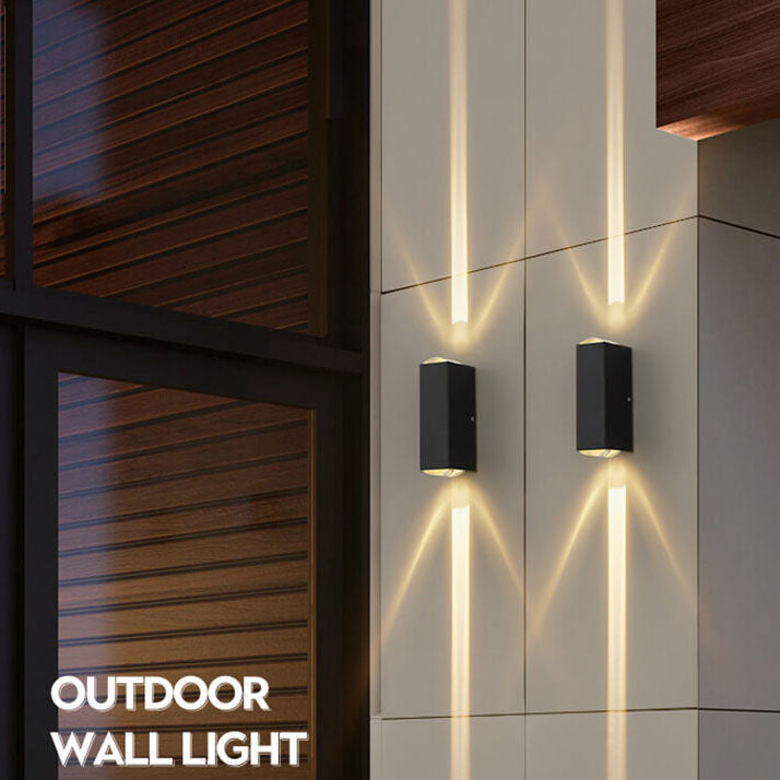 Modern Minimalist Aluminum Hardware Rectangular LED Outdoor Wall Sconce Lamp