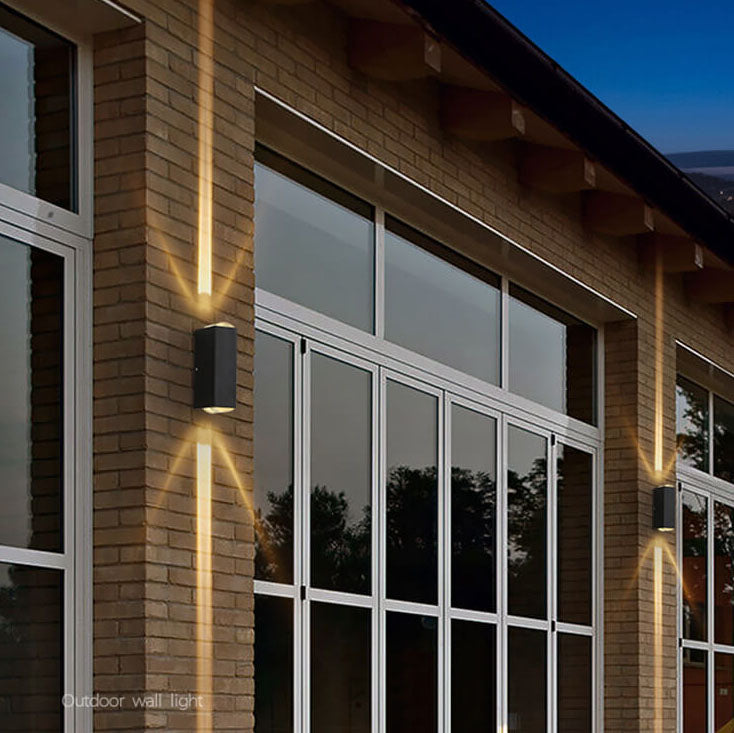 Modern Minimalist Aluminum Hardware Rectangular LED Outdoor Wall Sconce Lamp