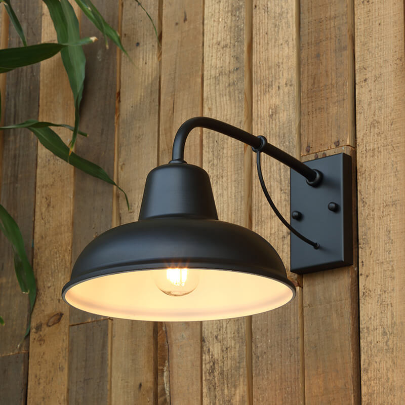 Vintage Iron Barn Waterproof Outdoor 1-Light Wall Sconce Lamp