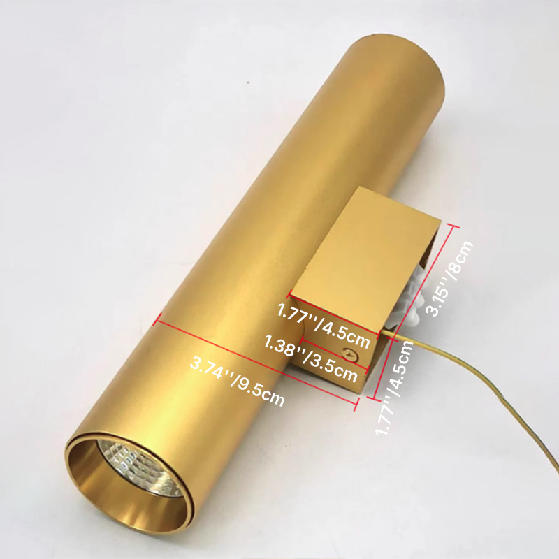 Modern Minimalist Round Aluminum Cylindrical 2-Light Wall Sconce Lamp
