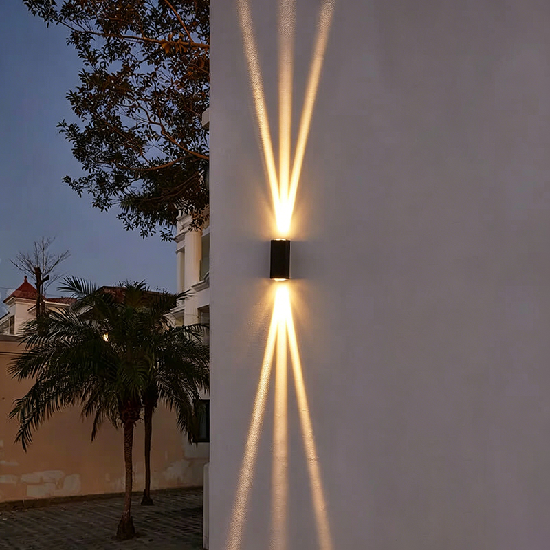 Modern Minimalist Aluminum Hardware Rectangular LED Outdoor Wall Sconce Lamp
