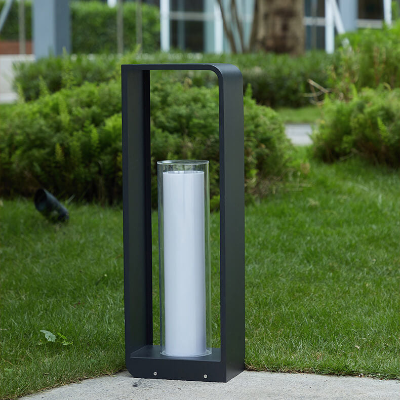 Modern Minimalist Square Frame Stainless Steel Acrylic LED Waterproof Lawn Landscape Light